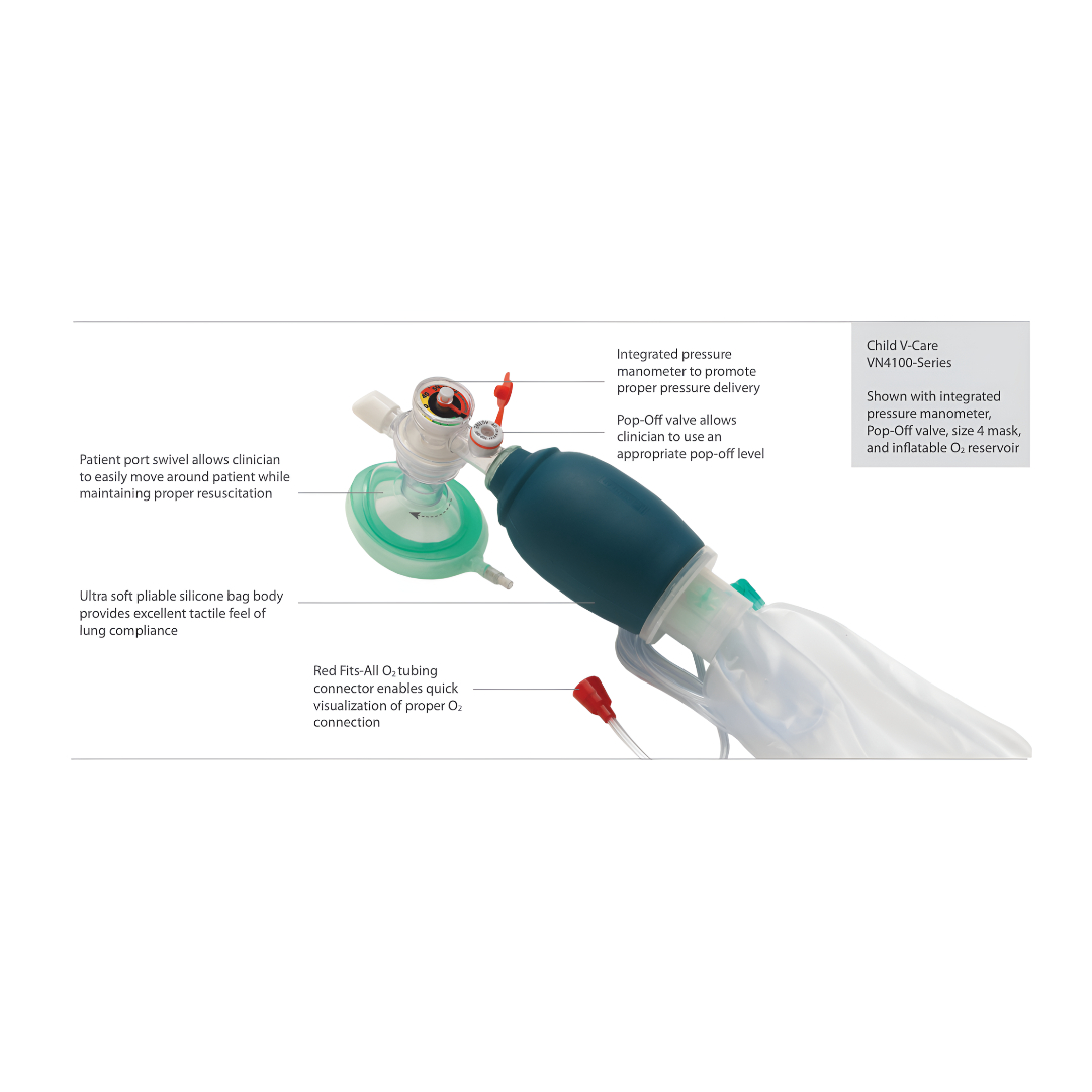 V-Care Silicon Resuscitator with Manometer - Image 2